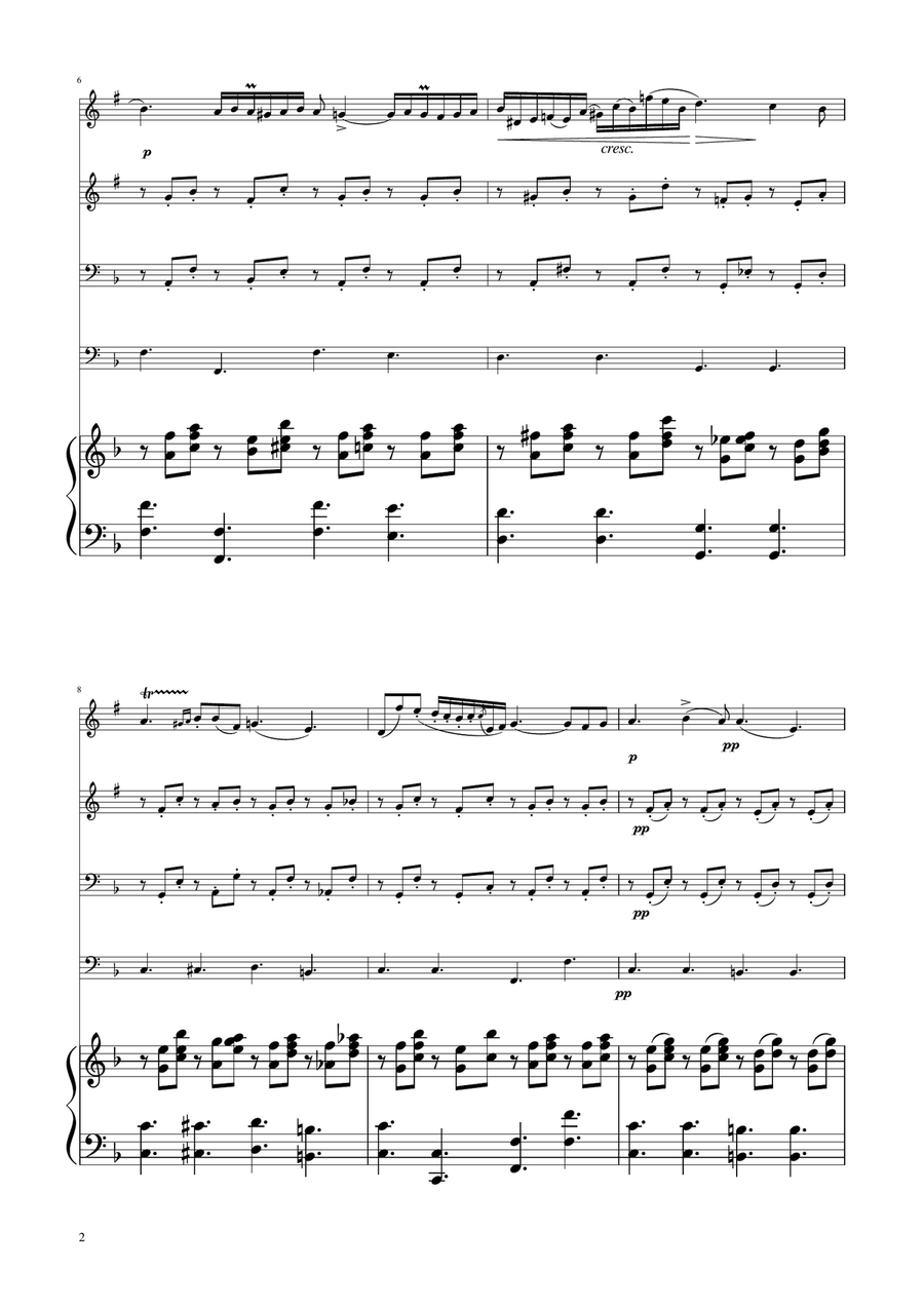 Chopin - Nocturne op.9 No.2 - Brass Quartet Brass Quartet scores gallery preview page 2
