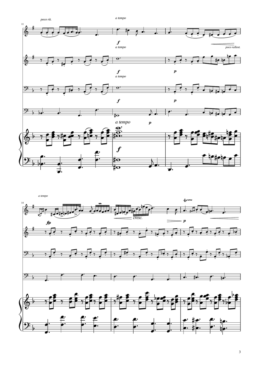 Chopin - Nocturne op.9 No.2 - Brass Quartet Brass Quartet scores gallery preview page 3
