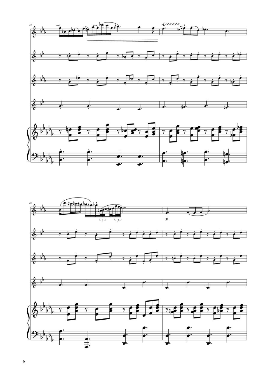 Chopin - Nocturne op.9 No.2 - Sax Quartet Saxophone Quartet scores gallery preview page 6