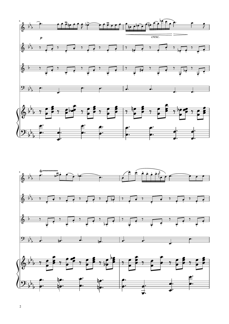 Chopin - Nocturne op.9 No.2 - Woodwind Quartet Woodwind Quartet scores gallery preview page 2