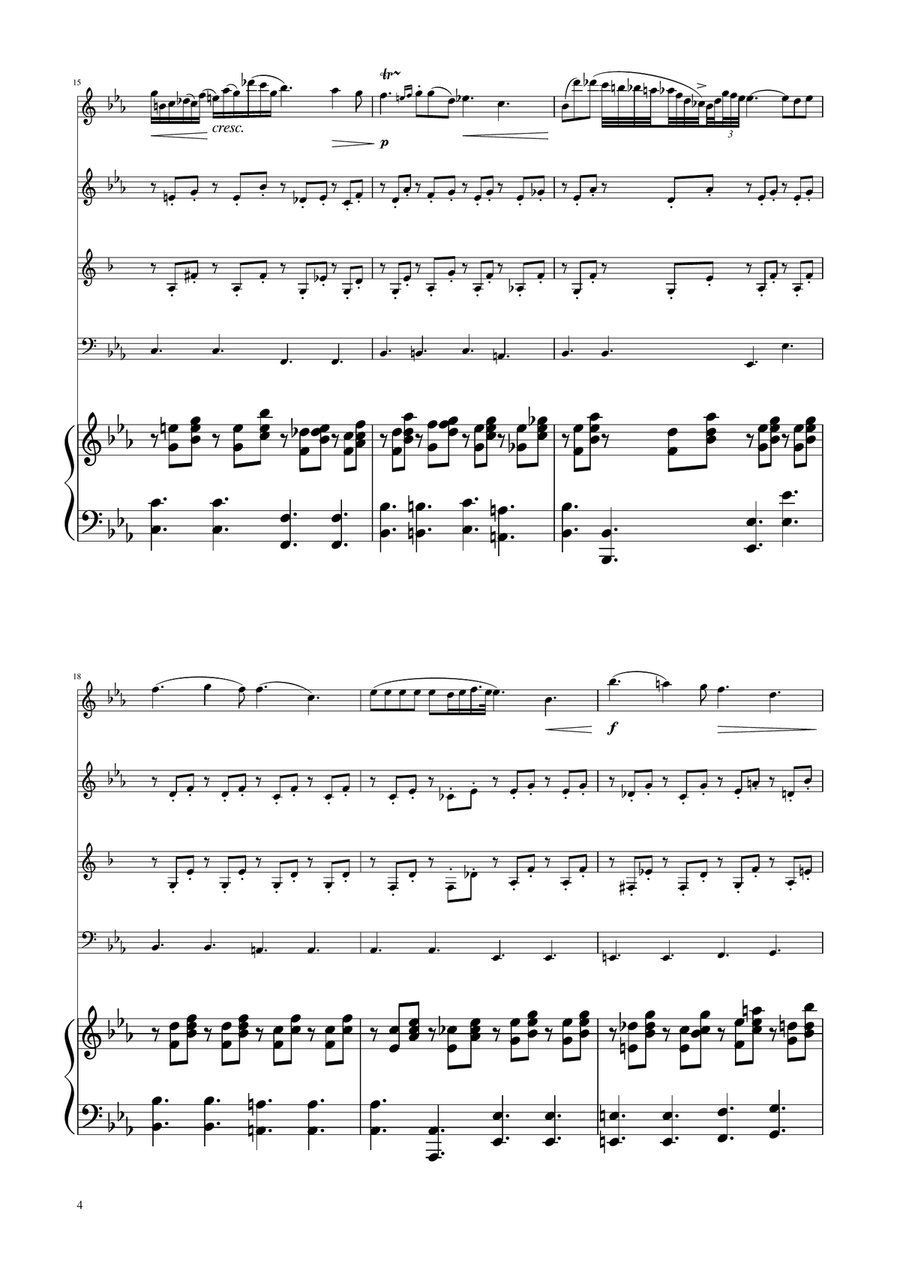 Chopin - Nocturne op.9 No.2 - Woodwind Quartet Woodwind Quartet scores gallery preview page 4