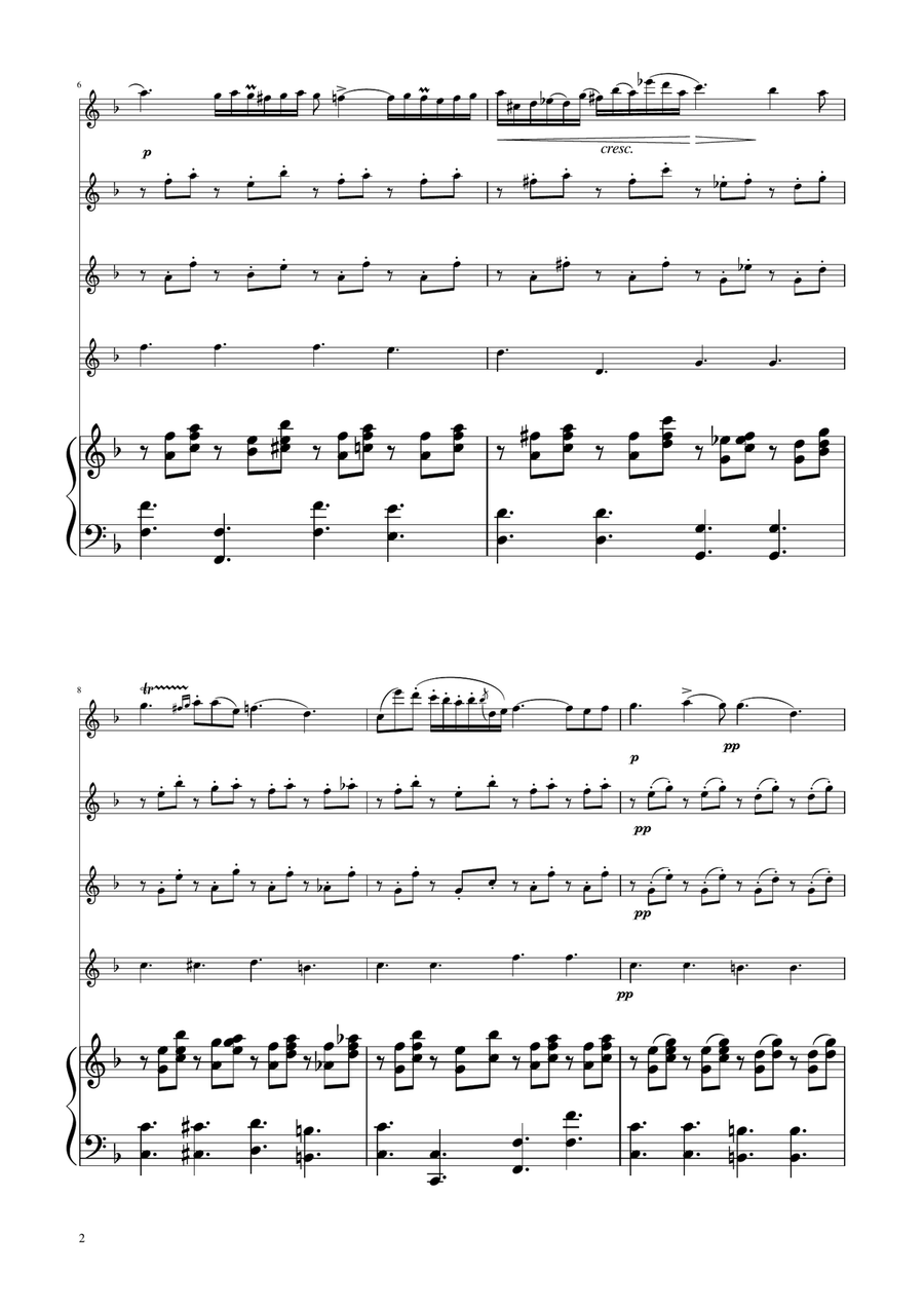Chopin - Nocturne op.9 No.2 - Flute Quartet Flute Quartet scores gallery preview page 2