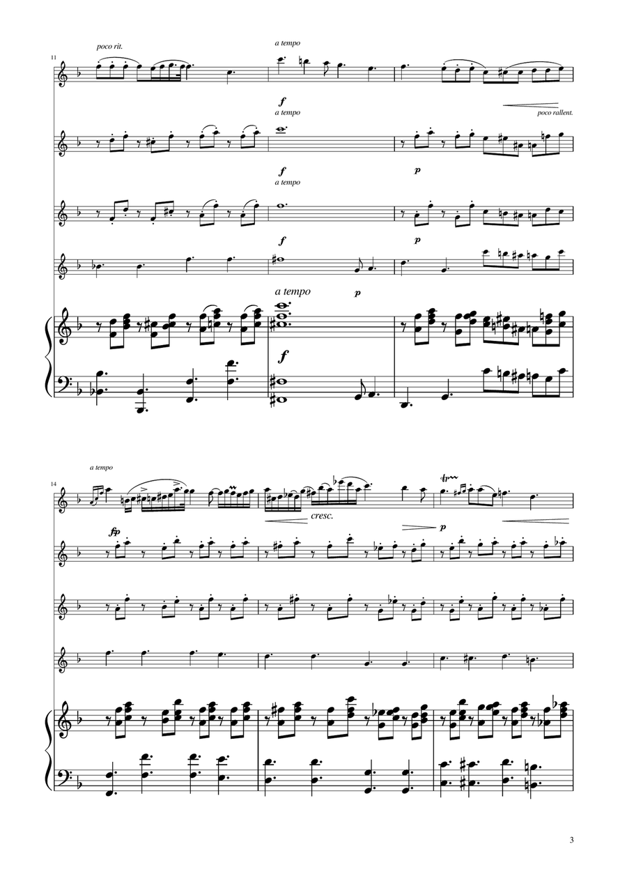 Chopin - Nocturne op.9 No.2 - Flute Quartet Flute Quartet scores gallery preview page 3