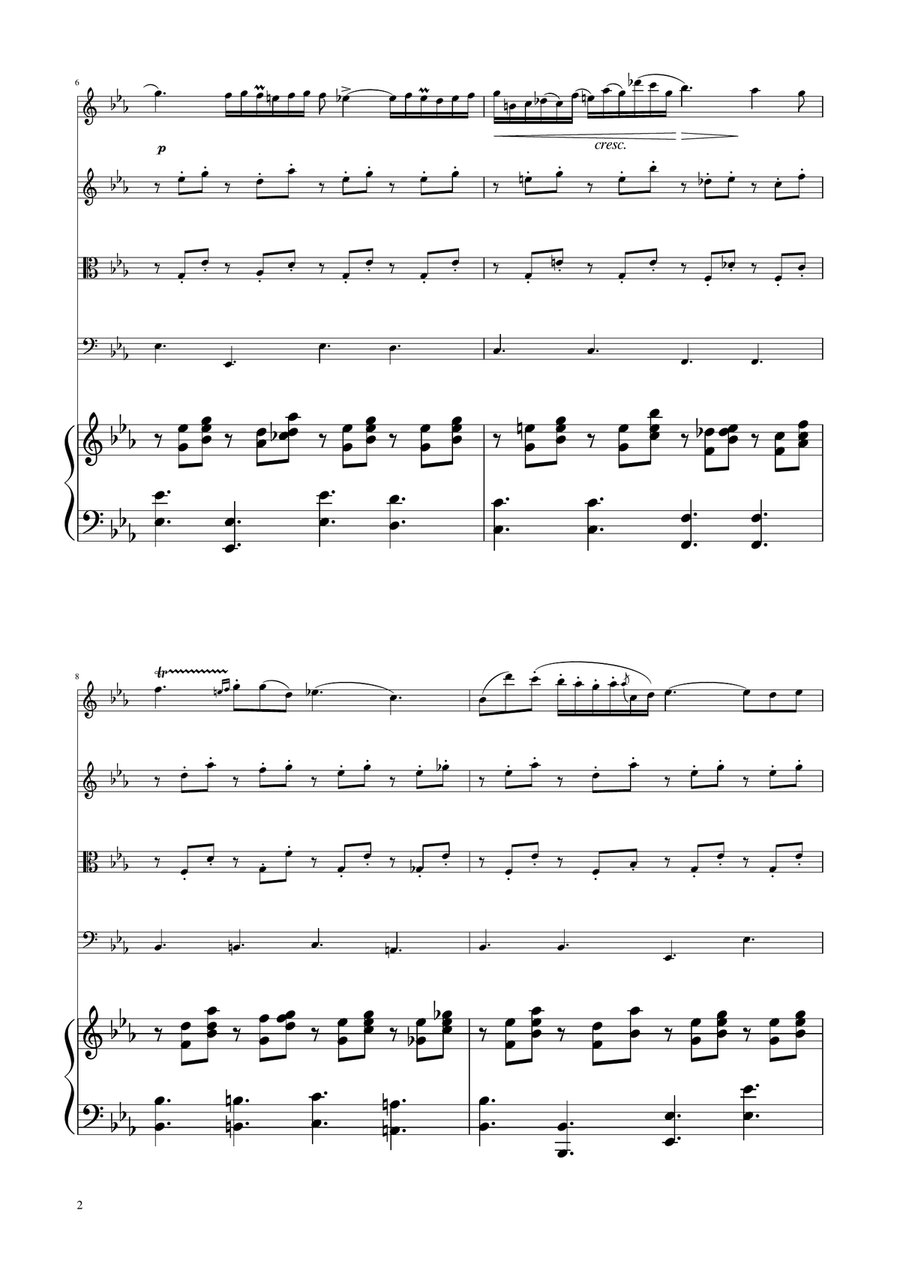 Chopin - Nocturne op.9 No.2 - String Quartet String Quartet scores gallery preview page 2