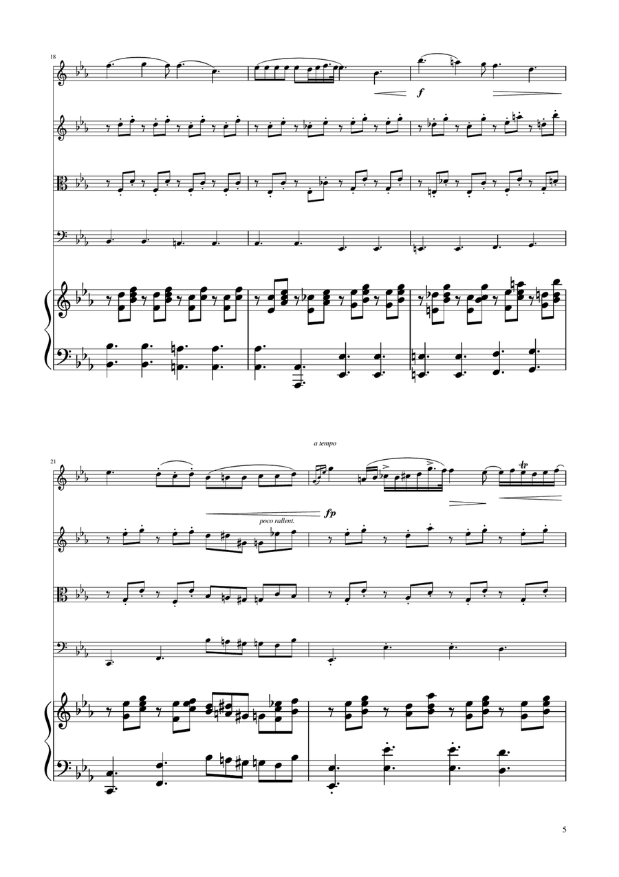 Chopin - Nocturne op.9 No.2 - String Quartet String Quartet scores gallery preview page 5