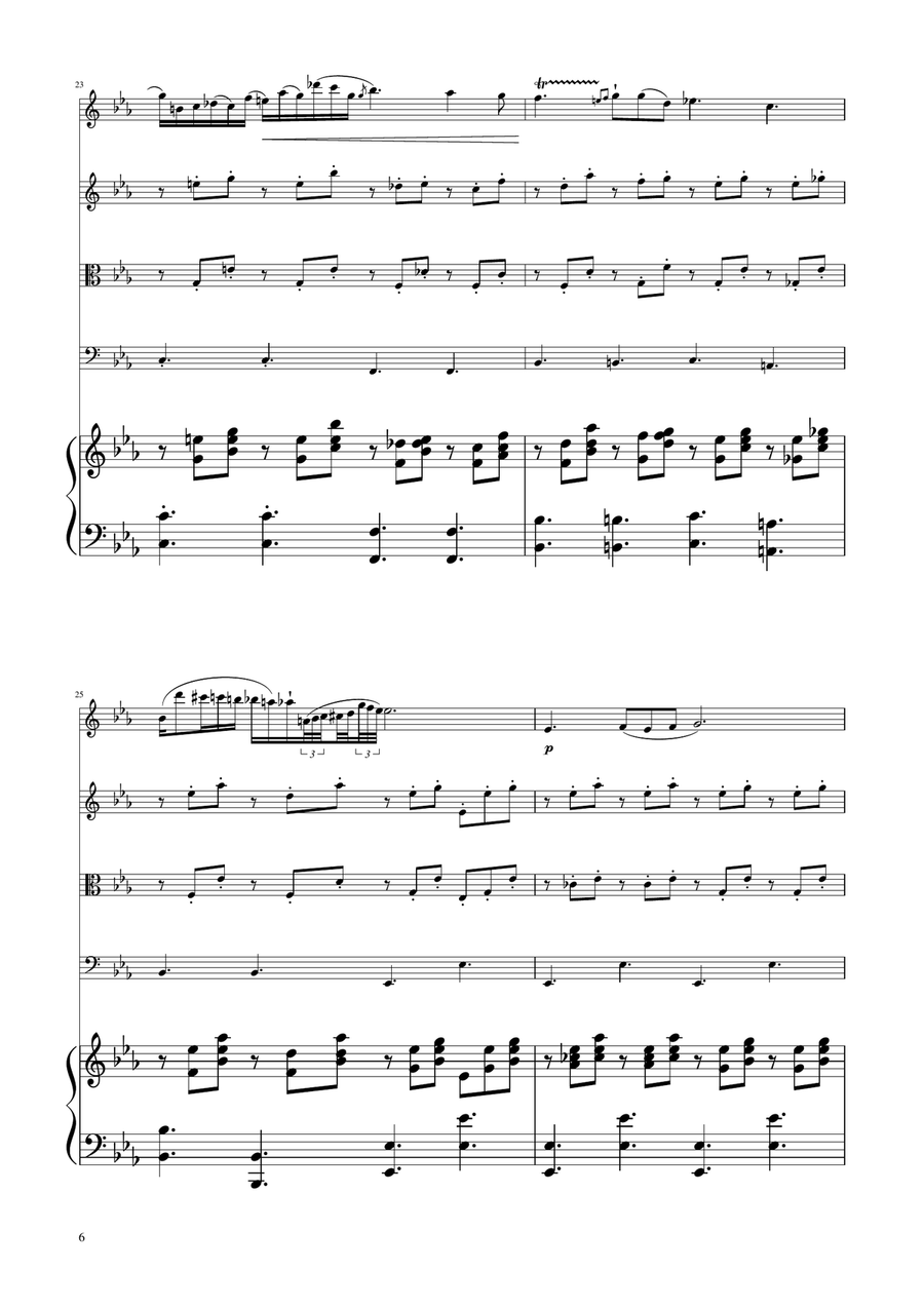 Chopin - Nocturne op.9 No.2 - String Quartet String Quartet scores gallery preview page 6