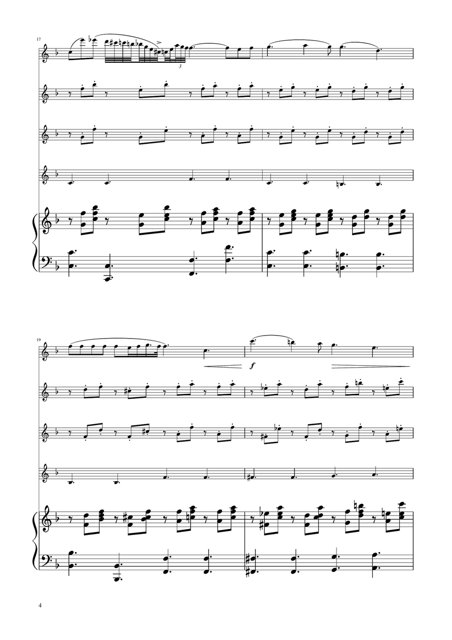 Chopin - Nocturne op.9 No.2 - Violin Quartet String Quartet scores gallery preview page 4