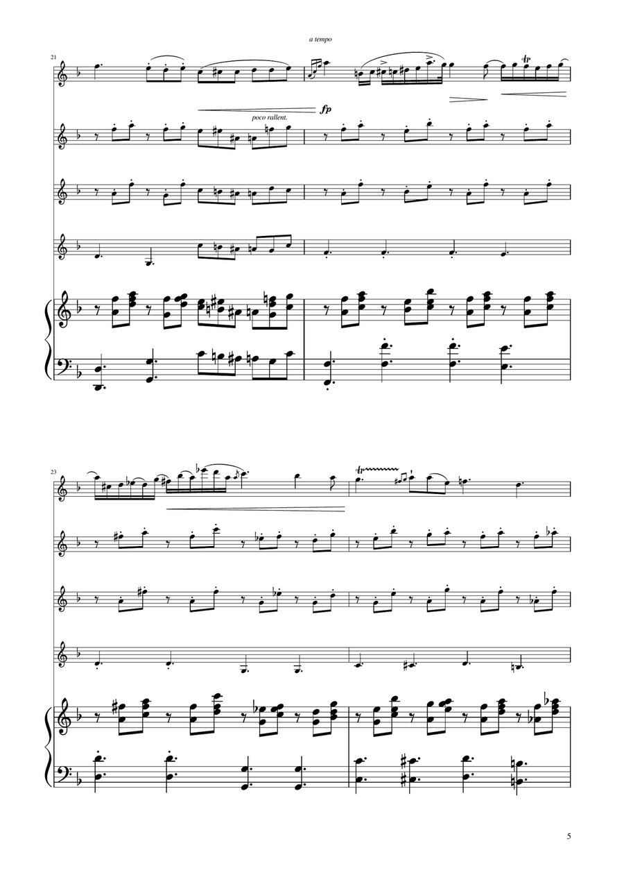 Chopin - Nocturne op.9 No.2 - Violin Quartet String Quartet scores gallery preview page 5