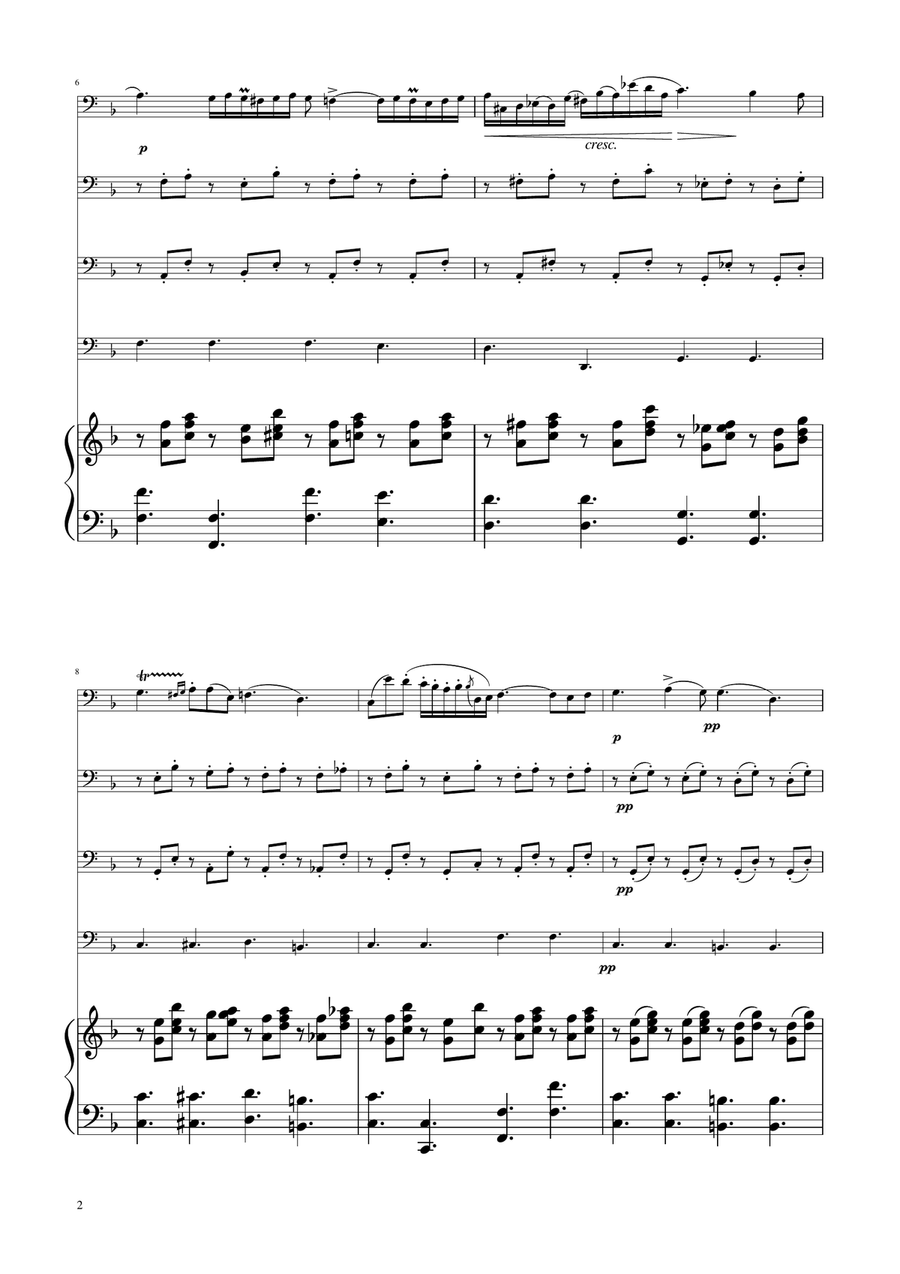 Chopin - Nocturne op.9 No.2 - Cello Quartet String Quartet scores gallery preview page 2