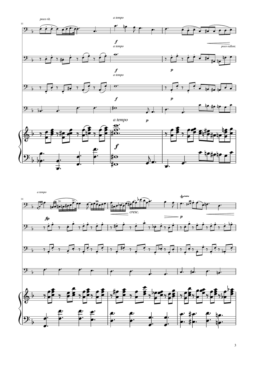 Chopin - Nocturne op.9 No.2 - Cello Quartet String Quartet scores gallery preview page 3