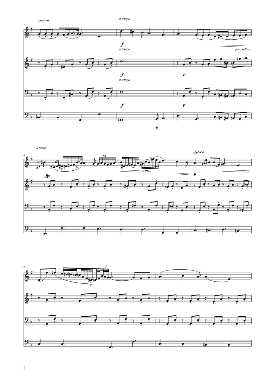 Chopin - Nocturne op.9 No.2 - Brass Quartet Brass Quartet scores gallery preview page 2