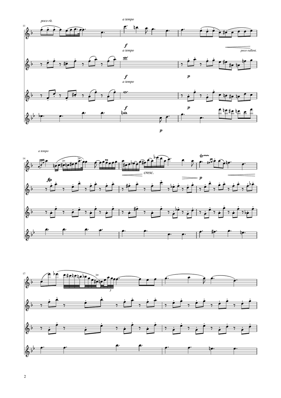 Chopin - Nocturne op.9 No.2 - Flute Quartet Flute Quartet scores gallery preview page 2
