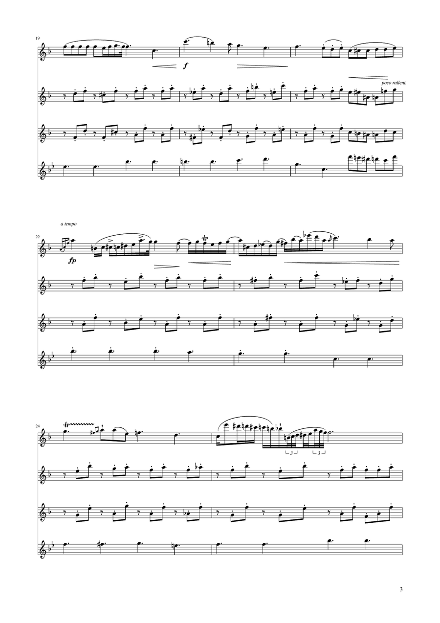 Chopin - Nocturne op.9 No.2 - Flute Quartet Flute Quartet scores gallery preview page 3