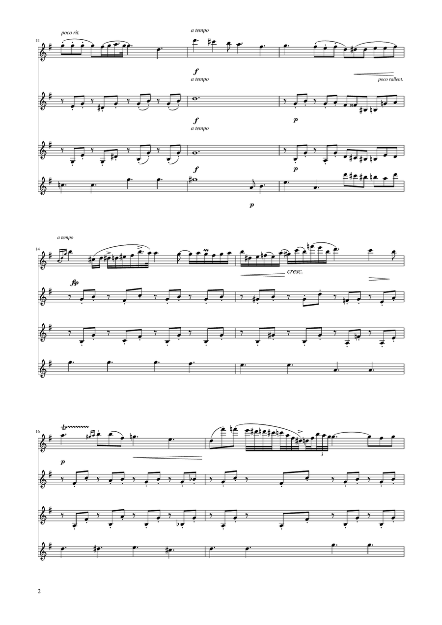 Chopin - Nocturne op.9 No.2 - Clarinet Quartet Clarinet Quartet scores gallery preview page 2