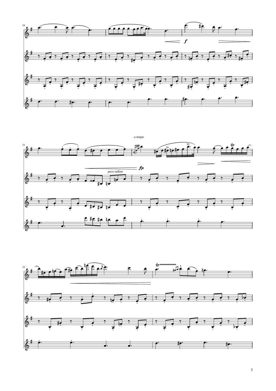 Chopin - Nocturne op.9 No.2 - Clarinet Quartet Clarinet Quartet scores gallery preview page 3