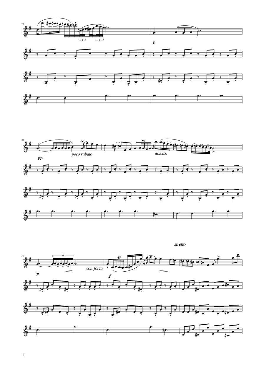 Chopin - Nocturne op.9 No.2 - Clarinet Quartet Clarinet Quartet scores gallery preview page 4