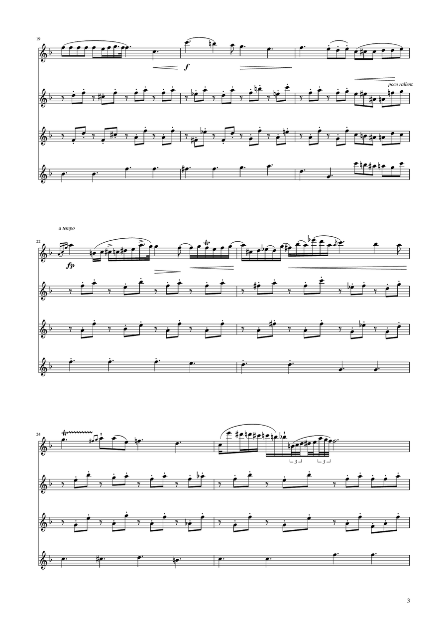 Chopin - Nocturne op.9 No.2 - Flute Quartet Flute Quartet scores gallery preview page 3