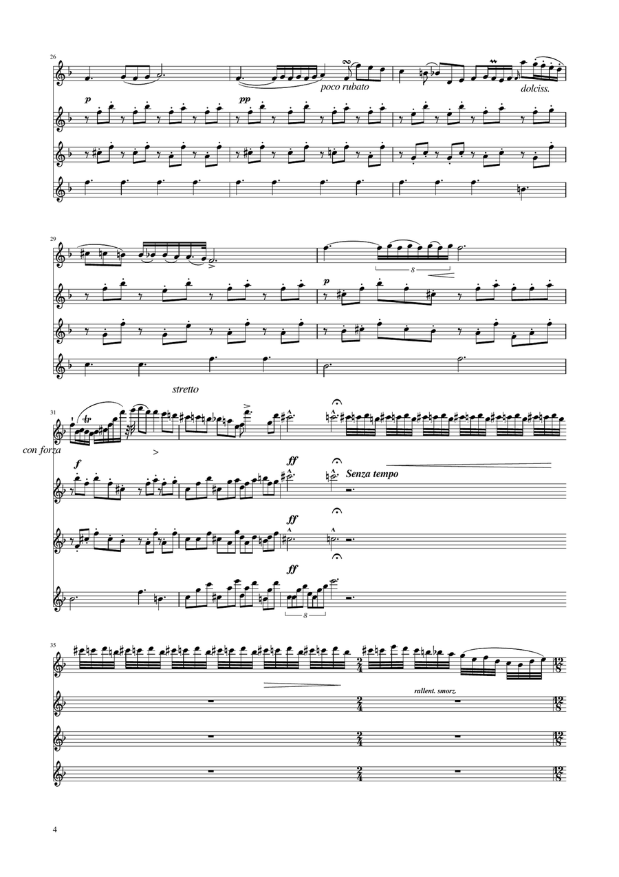 Chopin - Nocturne op.9 No.2 - Flute Quartet Flute Quartet scores gallery preview page 4