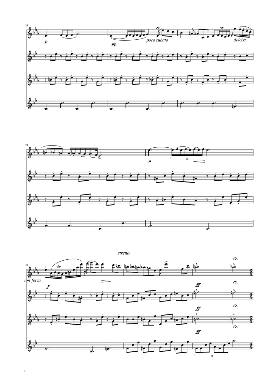 Chopin - Nocturne op.9 No.2 - Sax Quartet Saxophone Quartet scores gallery preview page 4