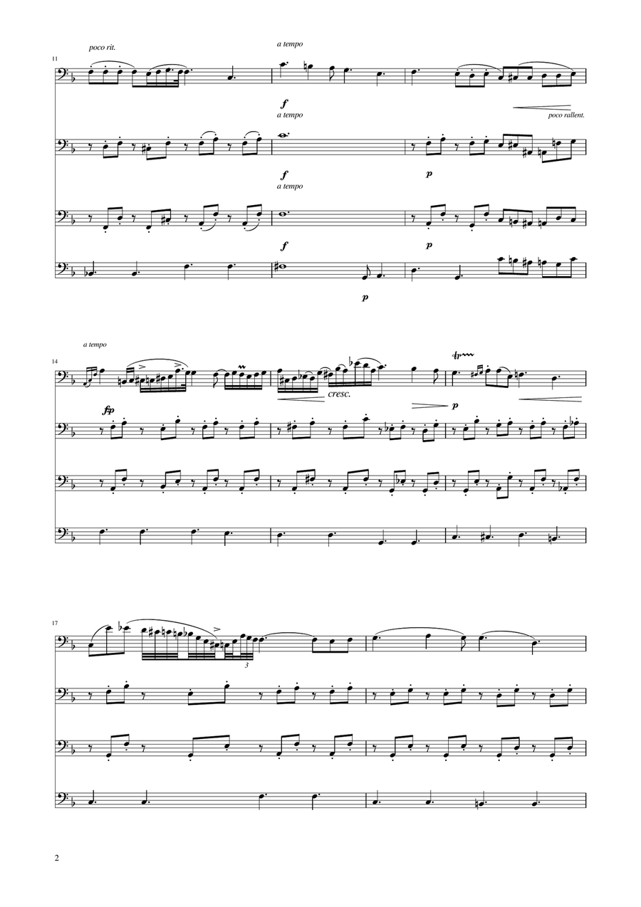 Chopin - Nocturne op.9 No.2 - Cello Quartet String Quartet scores gallery preview page 2
