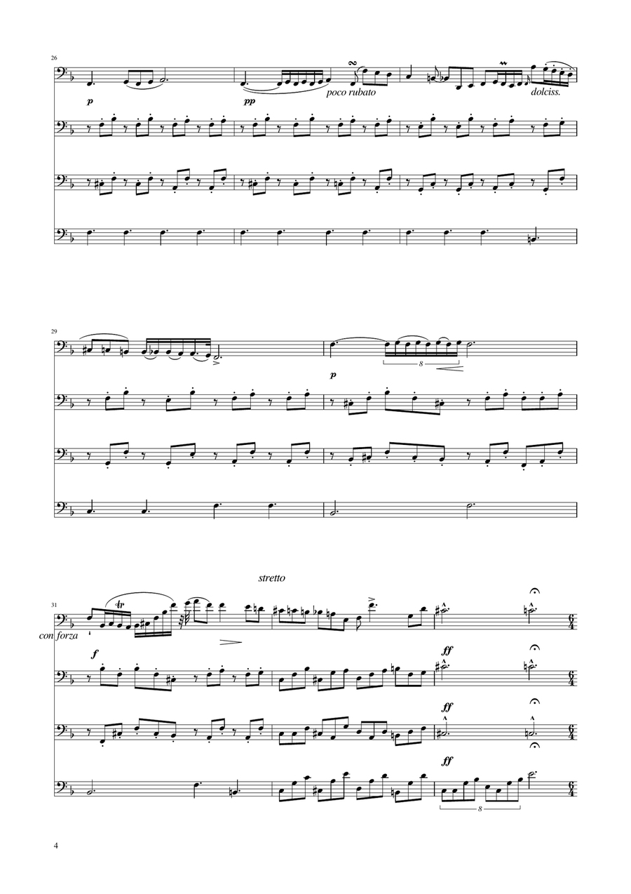 Chopin - Nocturne op.9 No.2 - Cello Quartet String Quartet scores gallery preview page 4