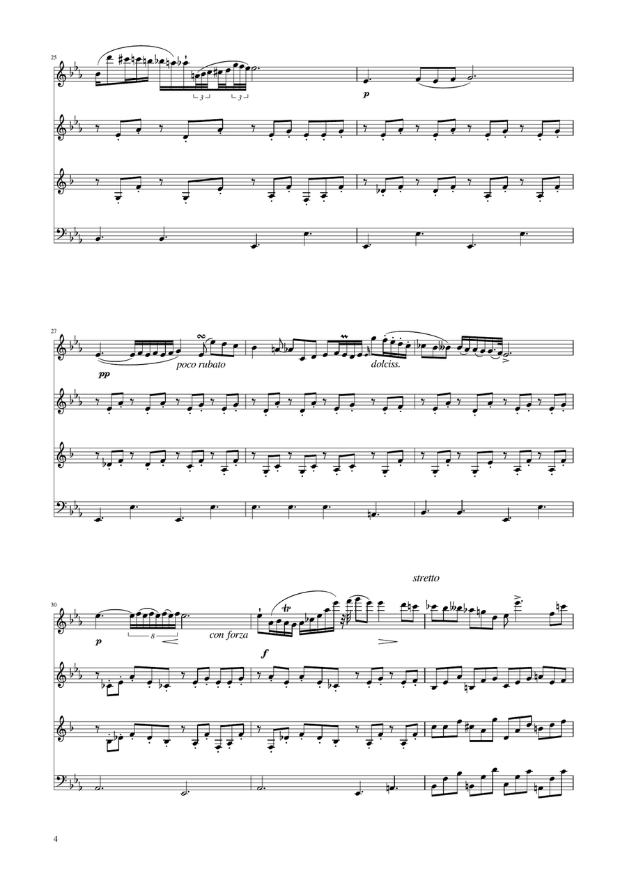 Chopin - Nocturne op.9 No.2 - Woodwind Quartet Woodwind Quartet scores gallery preview page 4