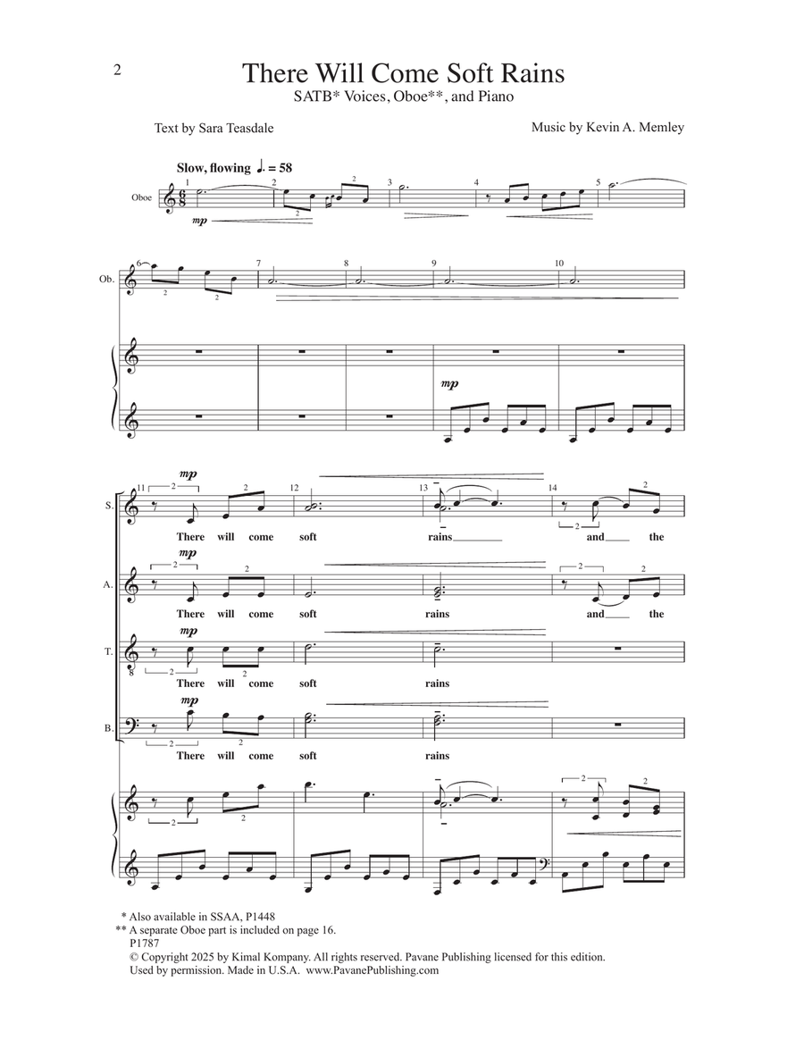 There Will Some Soft Rains Divisi scores gallery preview page 1