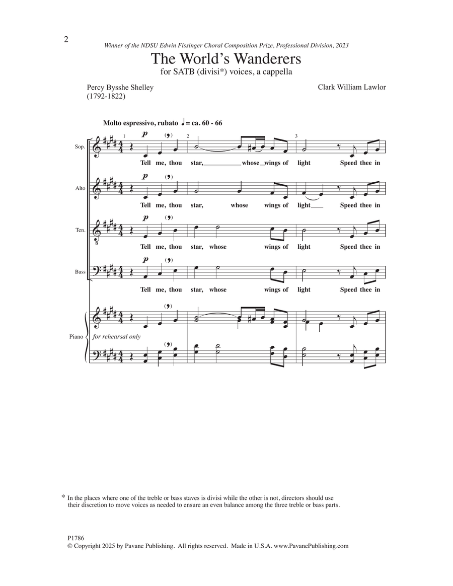 The World's Wanderers The World's Wanderers 4-Part scores gallery preview page 1