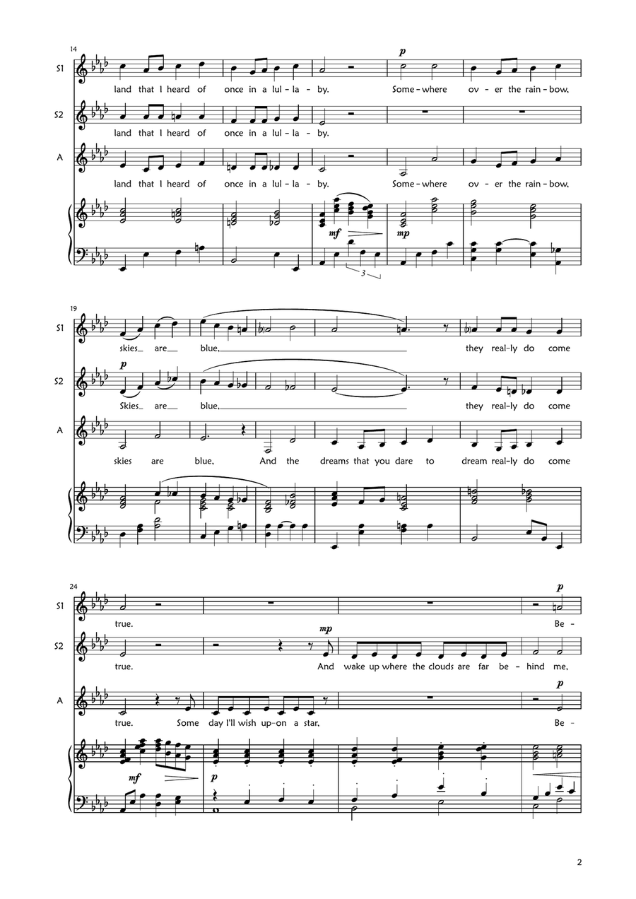 Over The Rainbow Over The Rainbow SSA scores gallery preview page 2