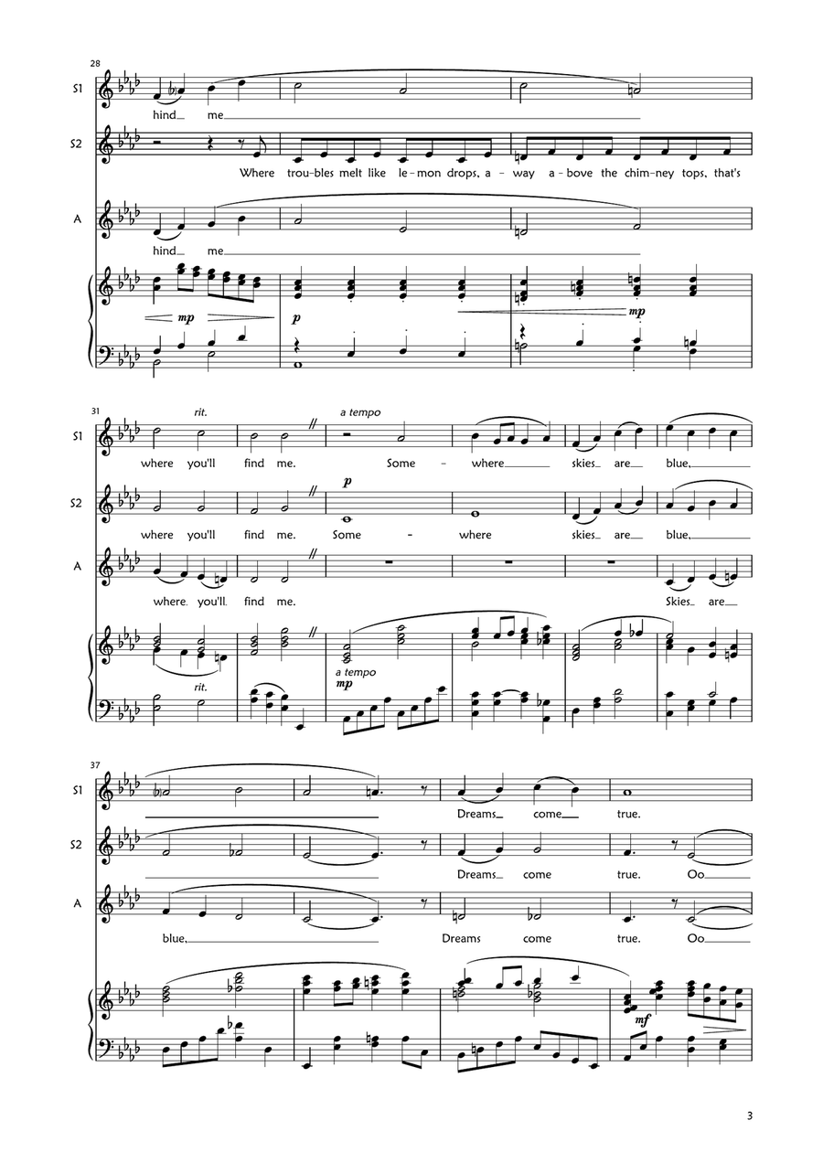 Over The Rainbow Over The Rainbow SSA scores gallery preview page 3