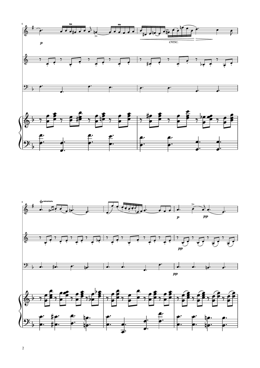Chopin - Nocturne op.9 No.2 - Brass Trio Brass Trio scores gallery preview page 2
