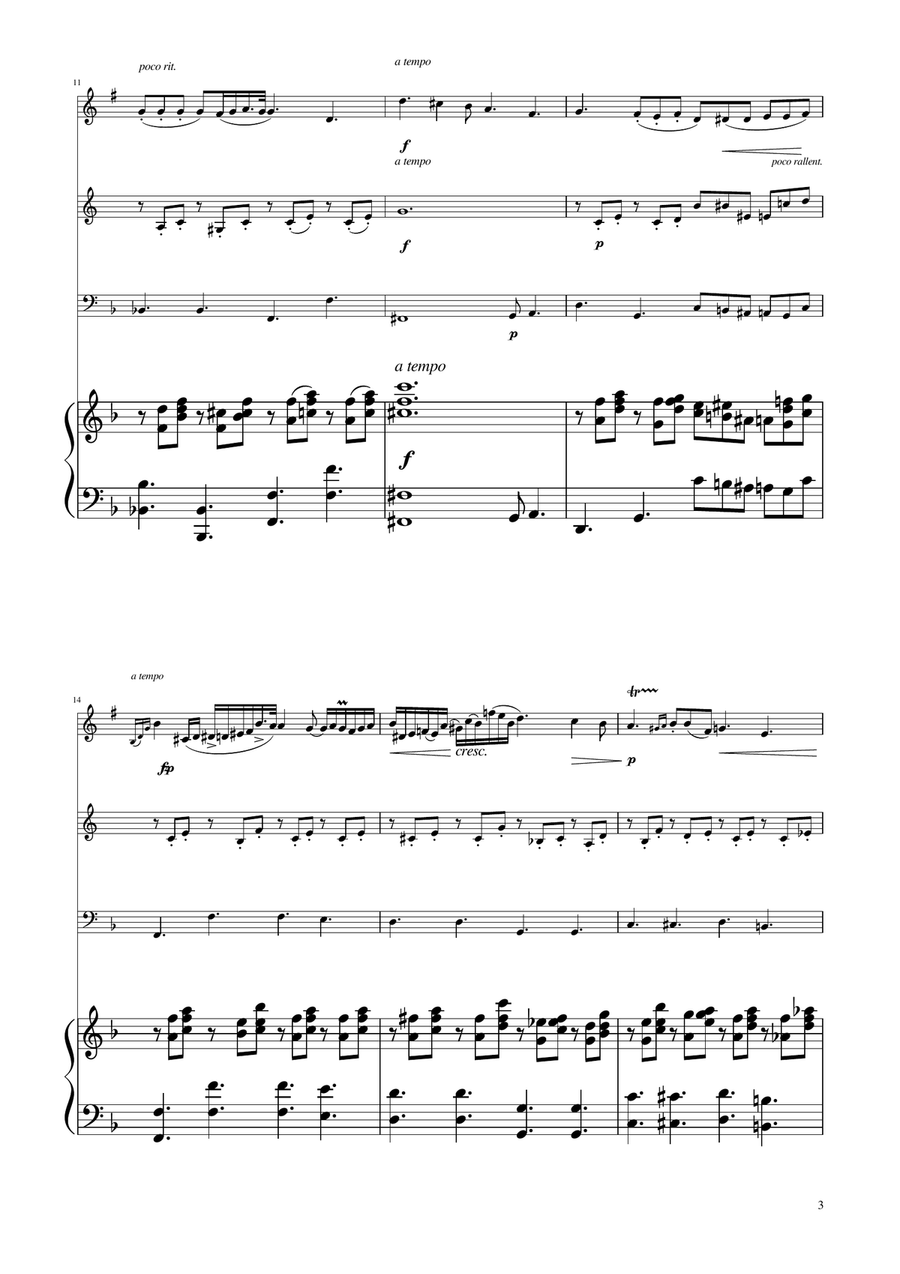 Chopin - Nocturne op.9 No.2 - Brass Trio Brass Trio scores gallery preview page 3