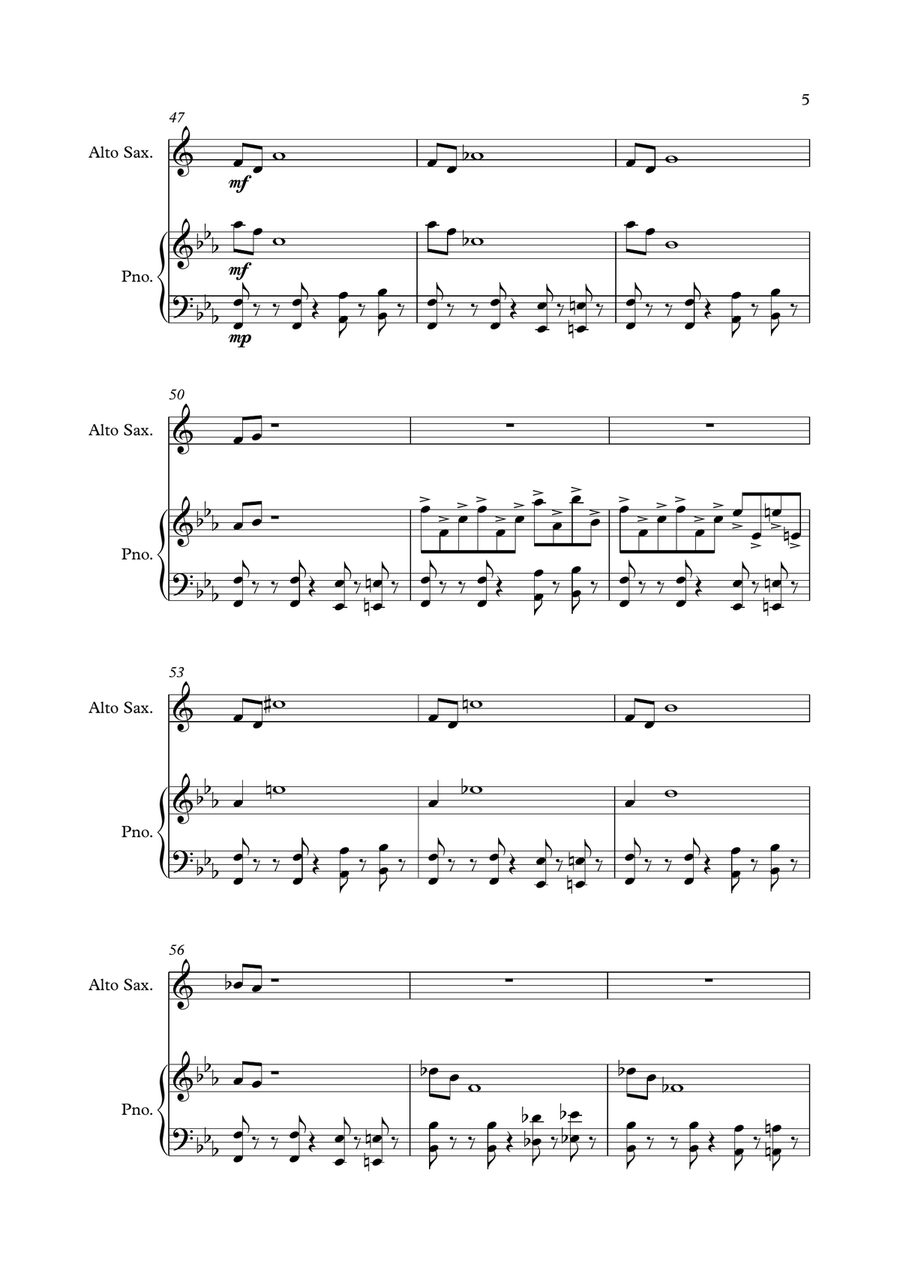 Mission: Impossible Theme Alto Saxophone scores gallery preview page 5