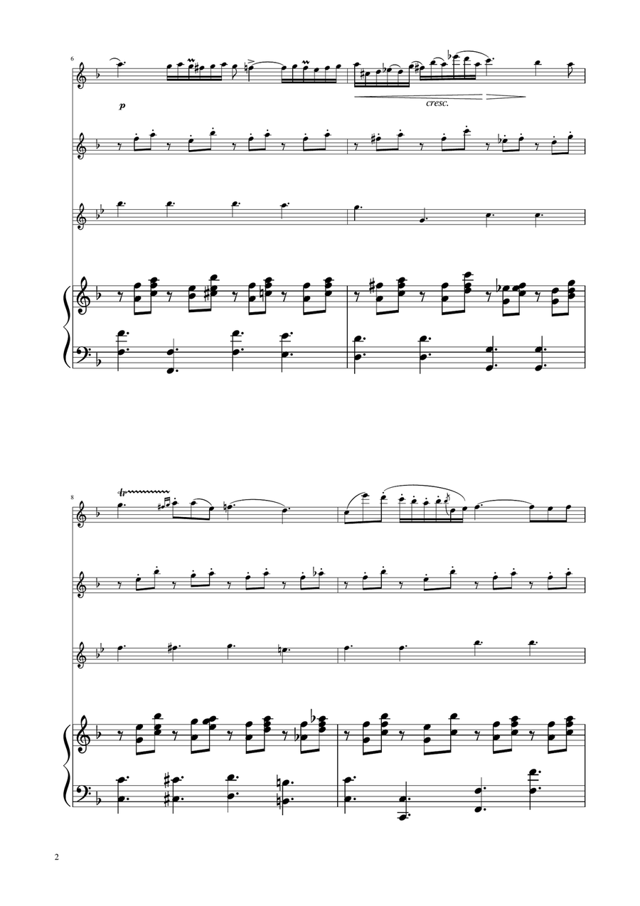 Chopin - Nocturne op.9 No.2 - Flute Trio Flute Trio scores gallery preview page 2
