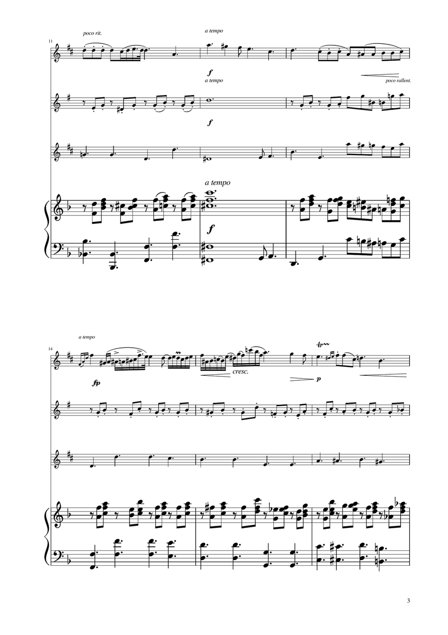 Chopin - Nocturne op.9 No.2 - Sax Trio ATB Woodwind Trio scores gallery preview page 3