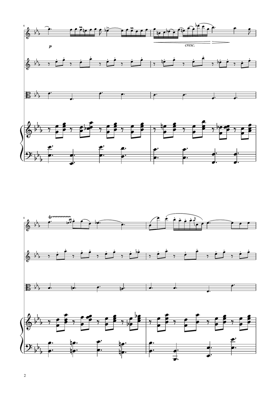 Chopin - Nocturne op.9 No.2 - String Trio String Trio scores gallery preview page 2