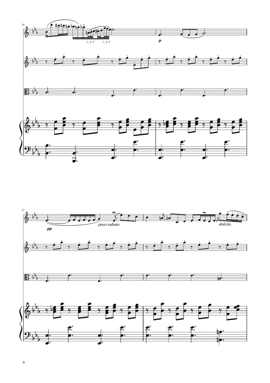 Chopin - Nocturne op.9 No.2 - String Trio String Trio scores gallery preview page 6