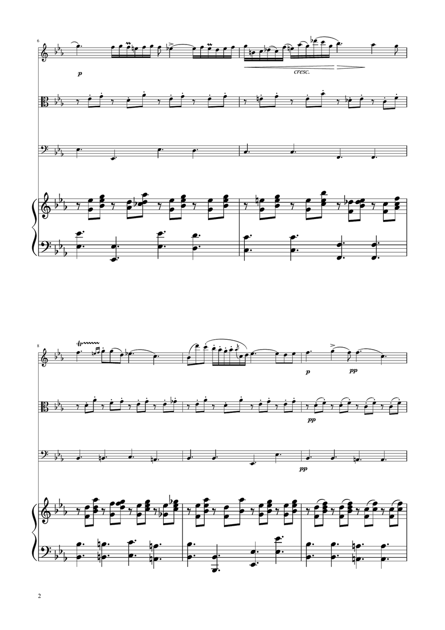 Chopin - Nocturne op.9 No.2 - String Trio String Trio scores gallery preview page 2