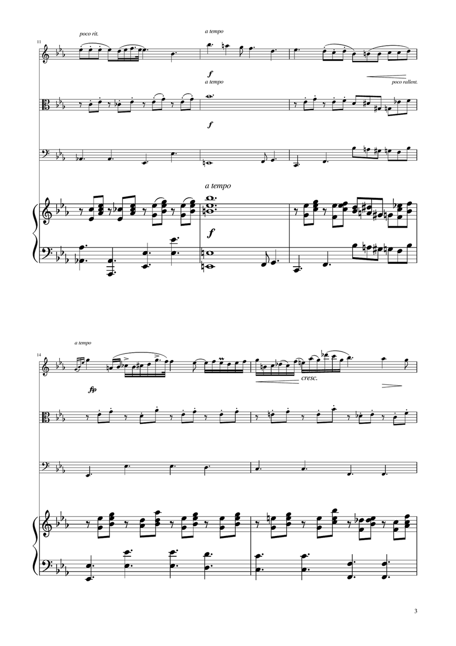 Chopin - Nocturne op.9 No.2 - String Trio String Trio scores gallery preview page 3
