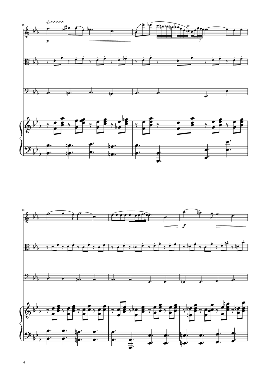 Chopin - Nocturne op.9 No.2 - String Trio String Trio scores gallery preview page 4