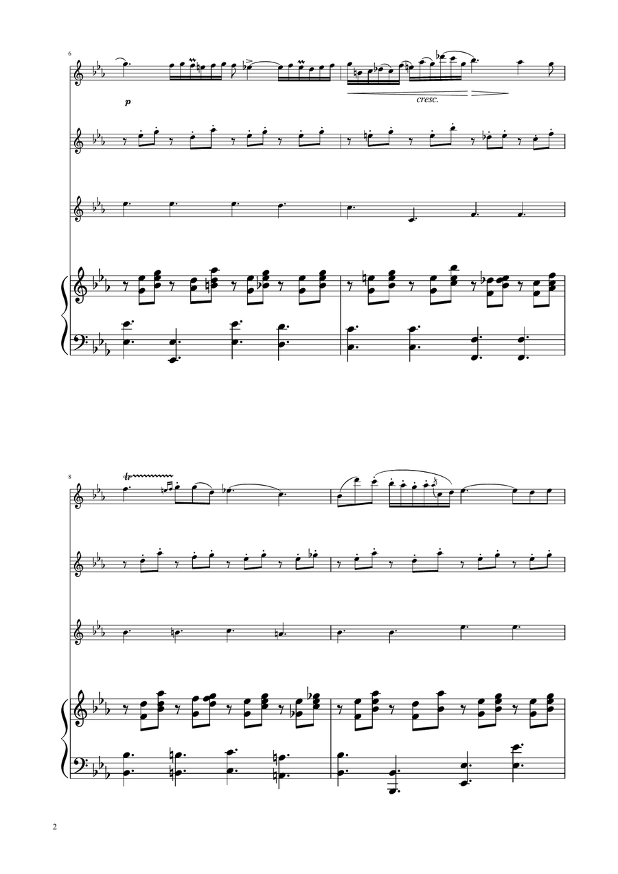 Chopin - Nocturne op.9 No.2 - Violin Trio String Trio scores gallery preview page 2