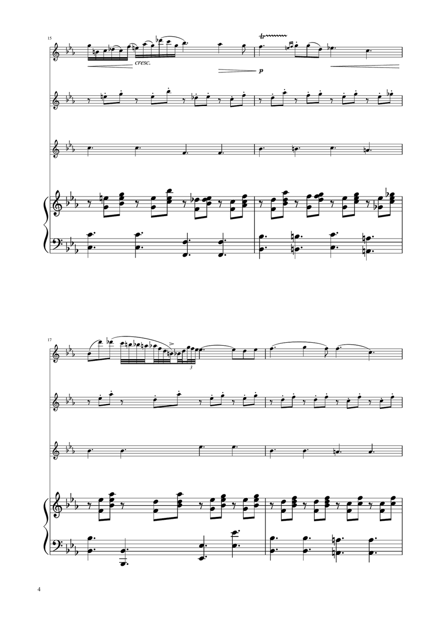 Chopin - Nocturne op.9 No.2 - Violin Trio String Trio scores gallery preview page 4