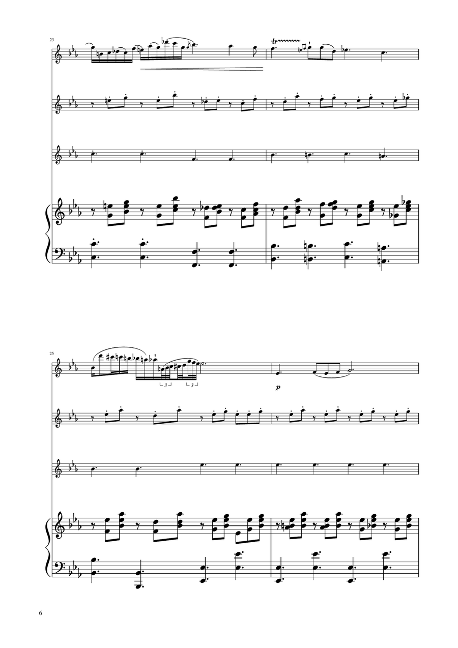 Chopin - Nocturne op.9 No.2 - Violin Trio String Trio scores gallery preview page 6