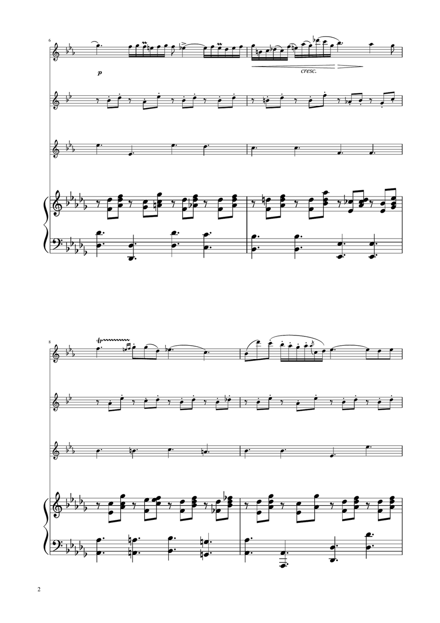 Chopin - Nocturne op.9 No.2 - Sax Trio SAT SAT scores gallery preview page 2