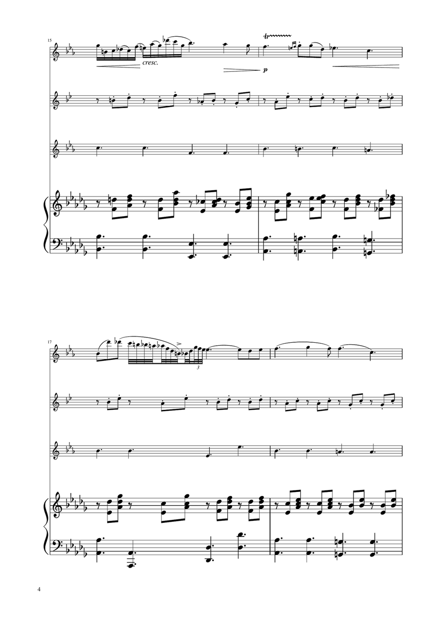 Chopin - Nocturne op.9 No.2 - Sax Trio SAT SAT scores gallery preview page 4