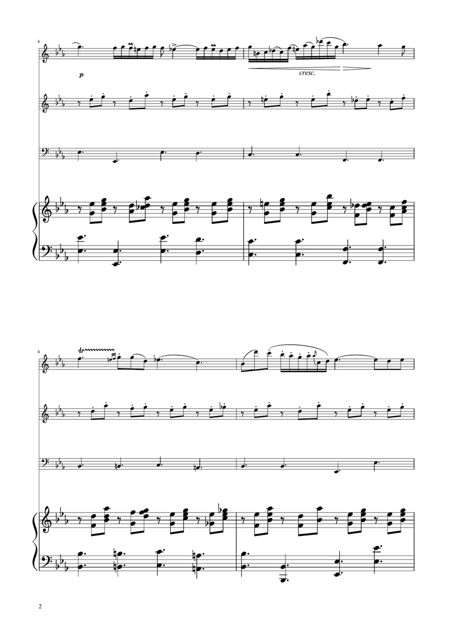 Chopin - Nocturne op.9 No.2 - String Trio String Trio scores gallery preview page 2