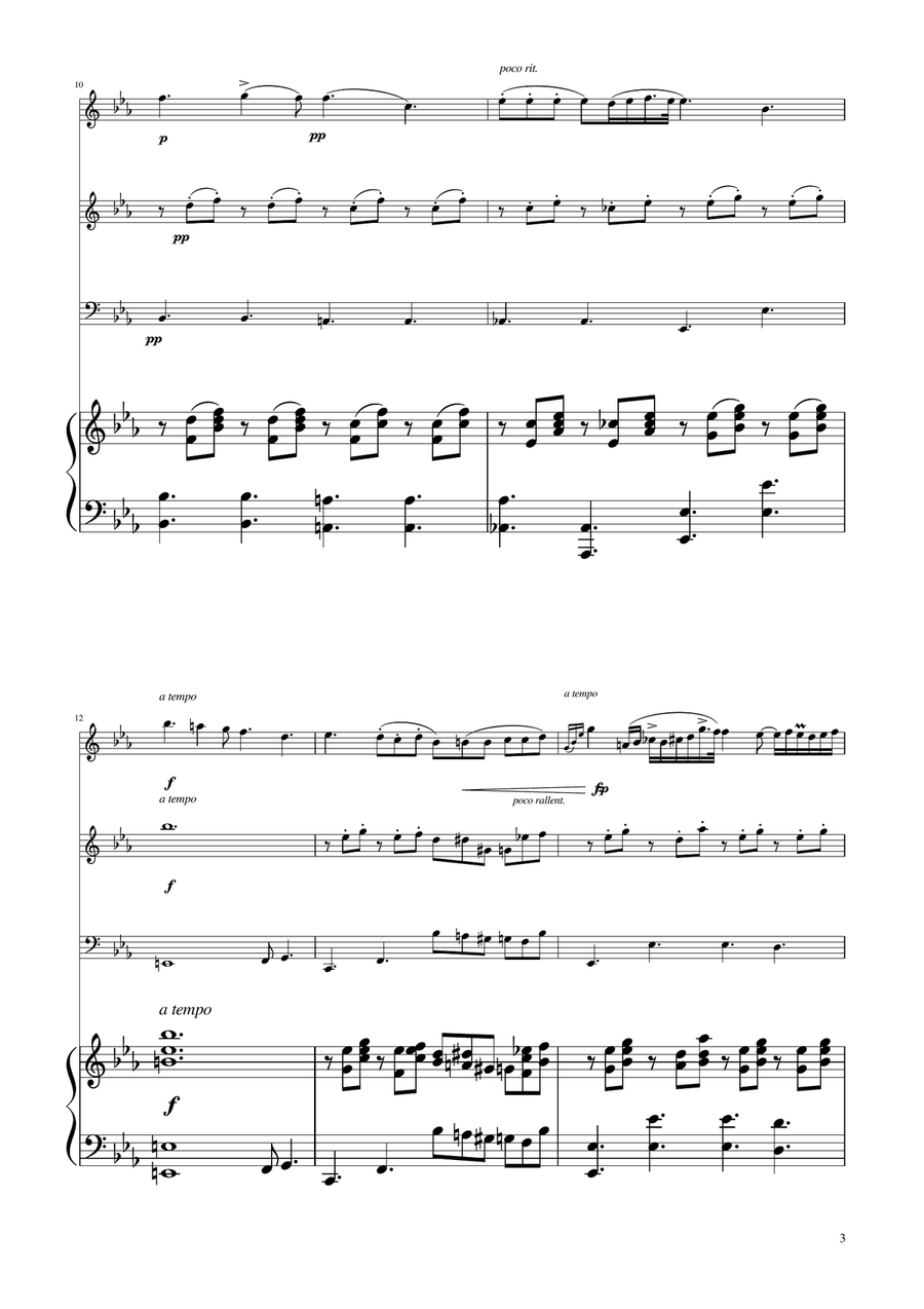 Chopin - Nocturne op.9 No.2 - String Trio String Trio scores gallery preview page 3