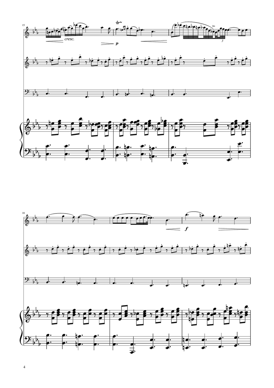 Chopin - Nocturne op.9 No.2 - String Trio String Trio scores gallery preview page 4