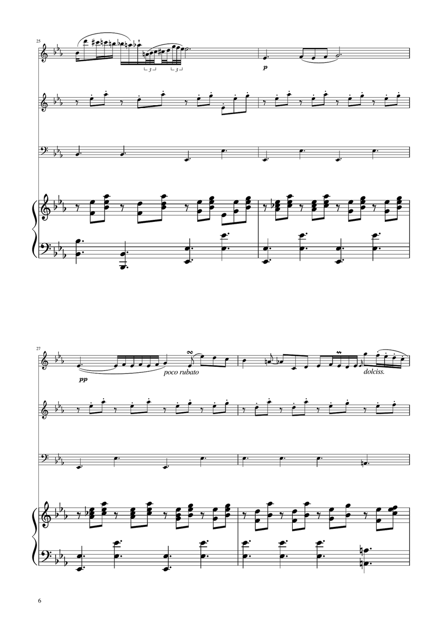 Chopin - Nocturne op.9 No.2 - String Trio String Trio scores gallery preview page 6