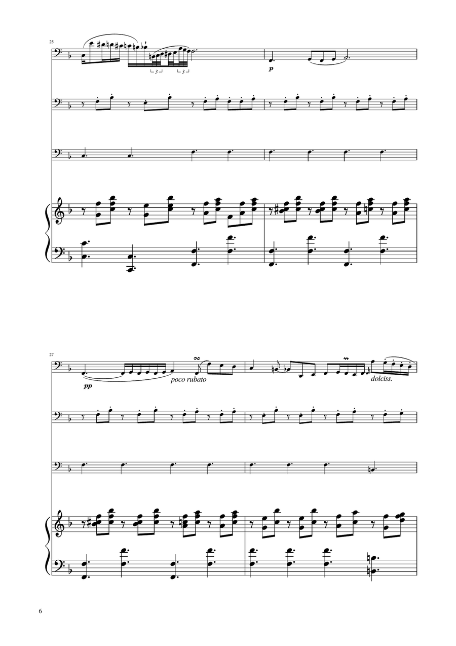 Chopin - Nocturne op.9 No.2 - Cello Trio String Trio scores gallery preview page 6